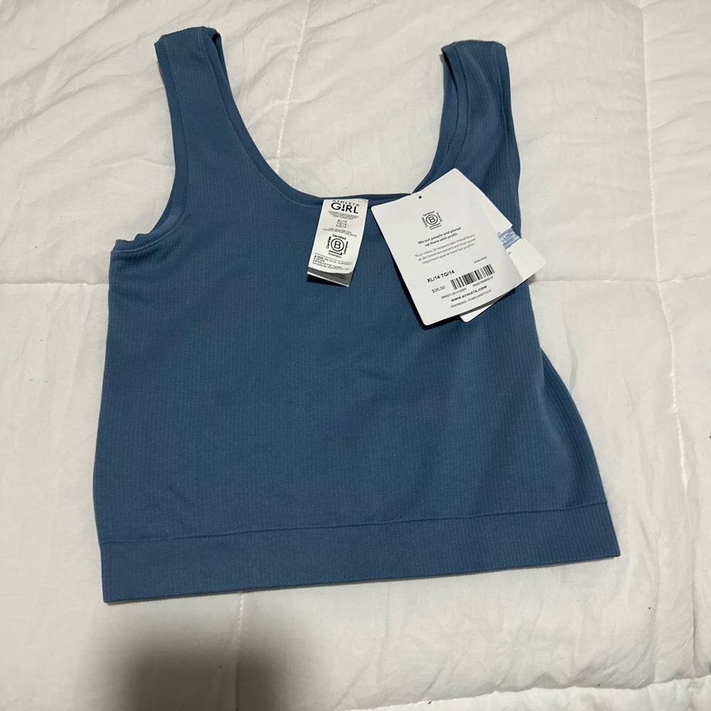 blue athleta girl tank top